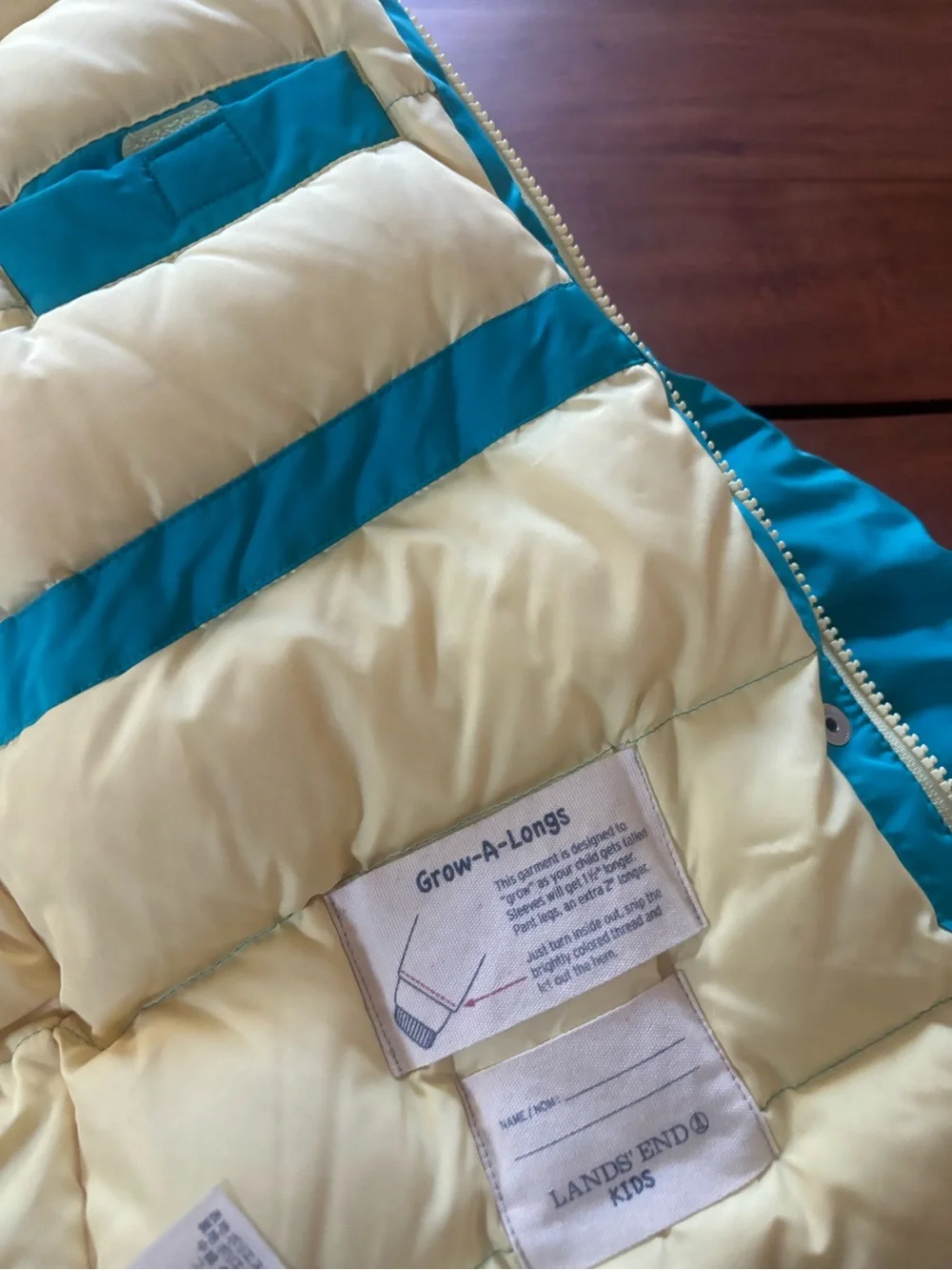 Lands' End Teal Hooded parka jacket girls size 10